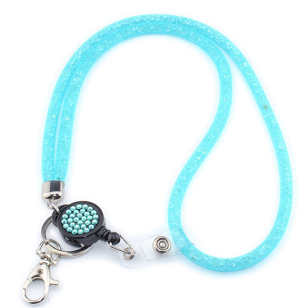 Mobile Phone Lanyard Crystal Hanging Rope Badges Keychain Lightweight Necklace Strap For Cellphones Mesh Holder Office Universal