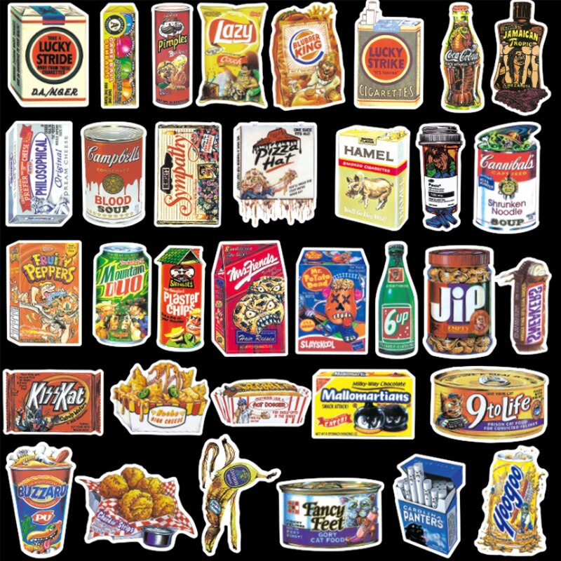 10/30/50 Pcs Spoof Verpakking Goederen Waterdicht Tij Reizen Bagage Computer Bagage Stickers