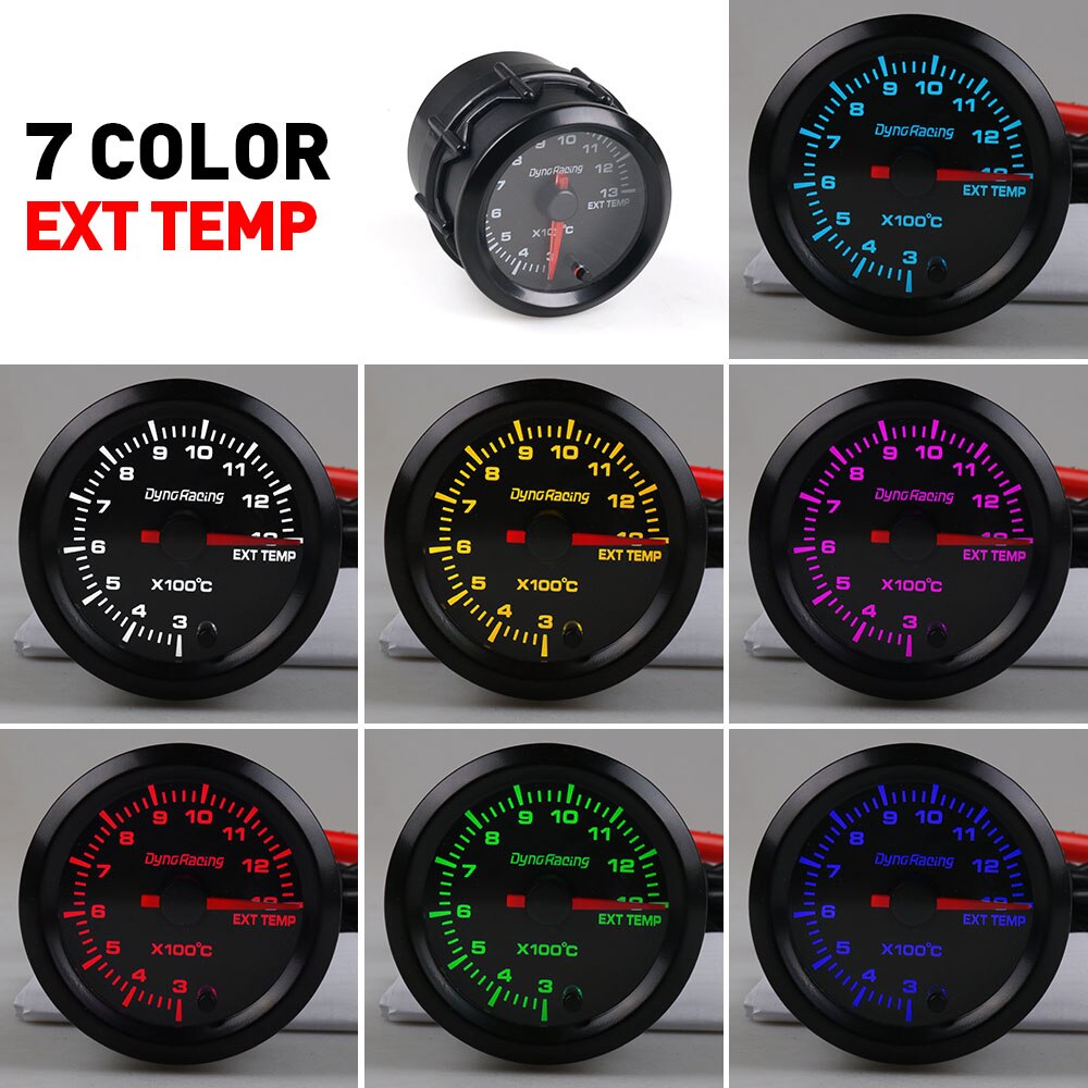 Dynoracing 2&quot; 52mm 7 Colors changeful Backlight Exhaust Gas Temp Gauge High Speed Stepper Motor With Sensor Car Meter TT101494