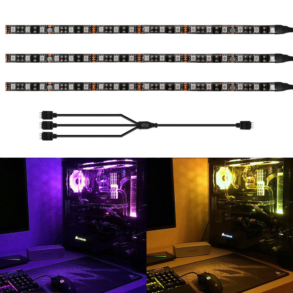 12V RGB Gaming LED Strip PC Case Verlichting 12V 4pin 5050 RGB Header (+ 12 V, g, R, B) Mainboard Controle Mid Tower DIY Aura Sync M/B