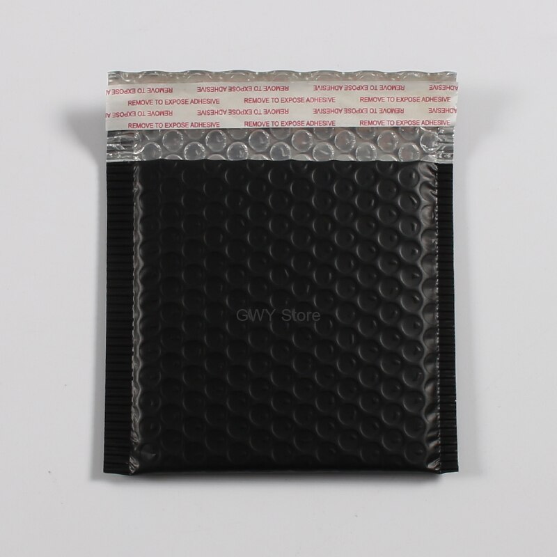 Sobres acolchados con burbujas de colores, 50 unids/lote, 15x13cm: Matt-black