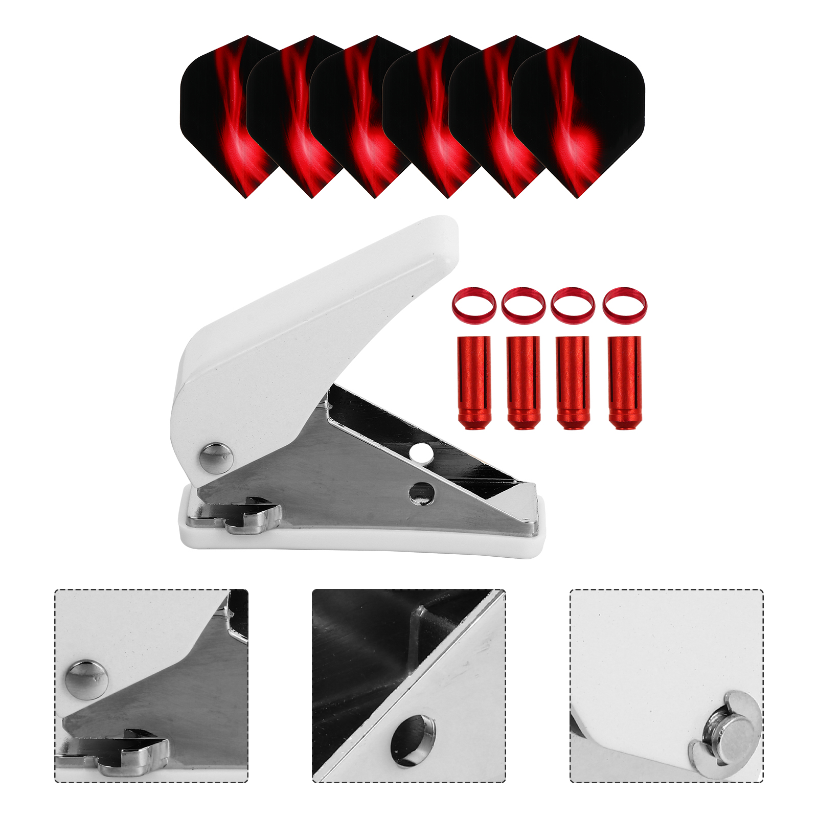19pcs Dart Accessories Set Dart Punch with Dart Flight Rings Dart Protectors: Default Title