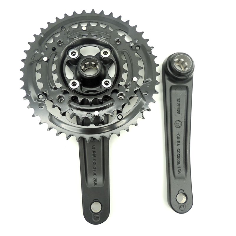Stock ST 9S alliage aluminium 44/32/22T vtt vélo manivelle 8 bande de roulement ISIS entraînement VTT pédalier