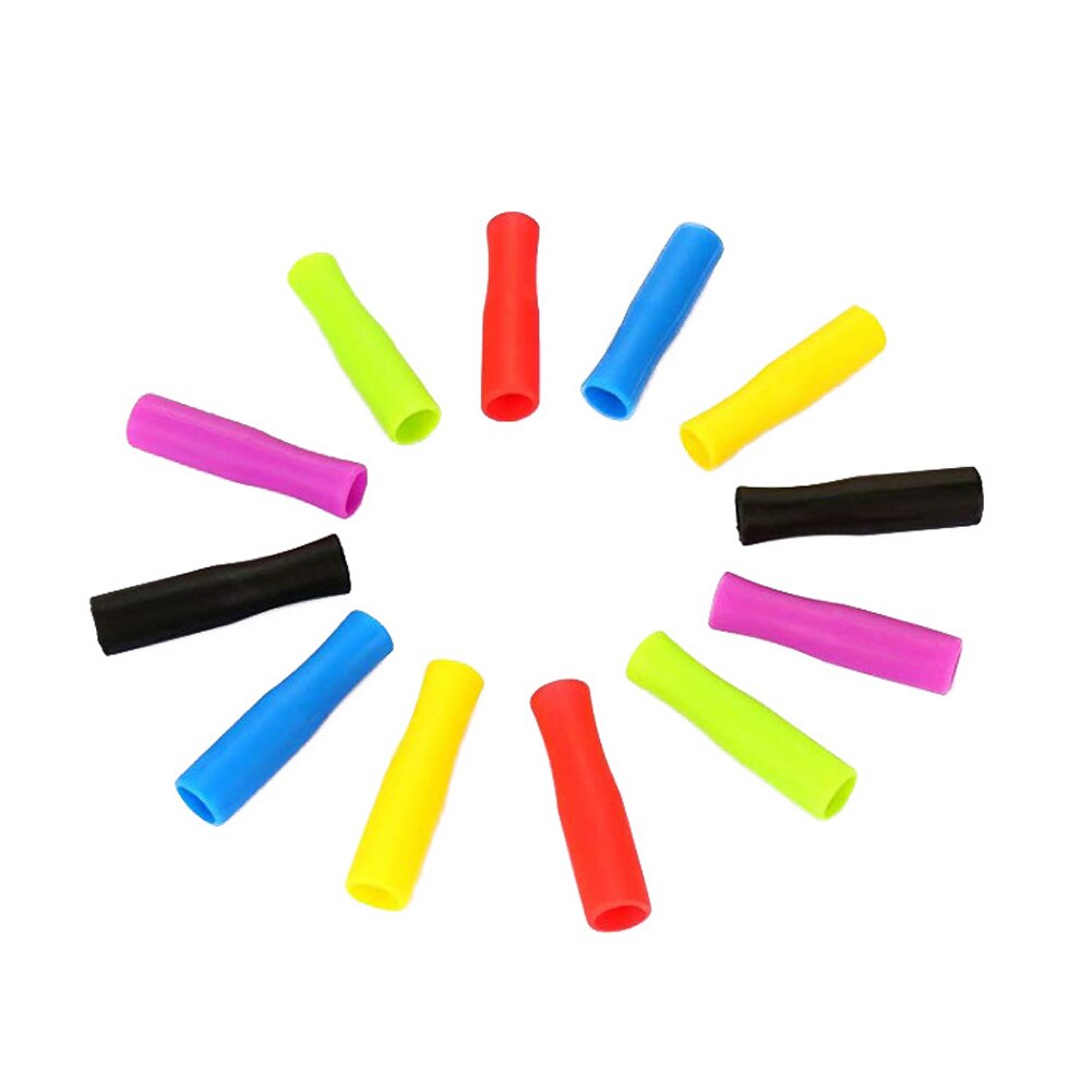 20pcs Caps Anti Burn Teeth Protector Bar Reusable Stainless Steel Straw Food Grade Accessories Silicone Tip No Rattle Cover 6mm