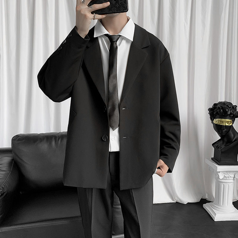 Men Jacket Spring Solid Color Coat Men Loose All-Matching Jacket