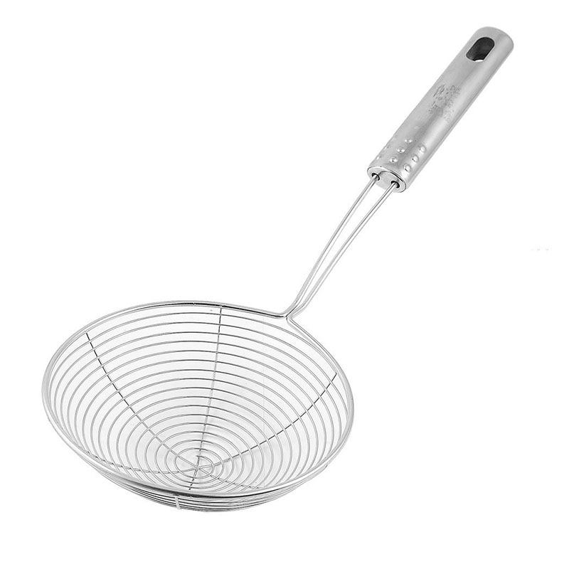 Cooking Small Skimmer Mesh Deep Fryer Oil Stainless Steel Frying Scoop 8.1 Inch Long 13.2cm Dia Home Kitchen Tool
