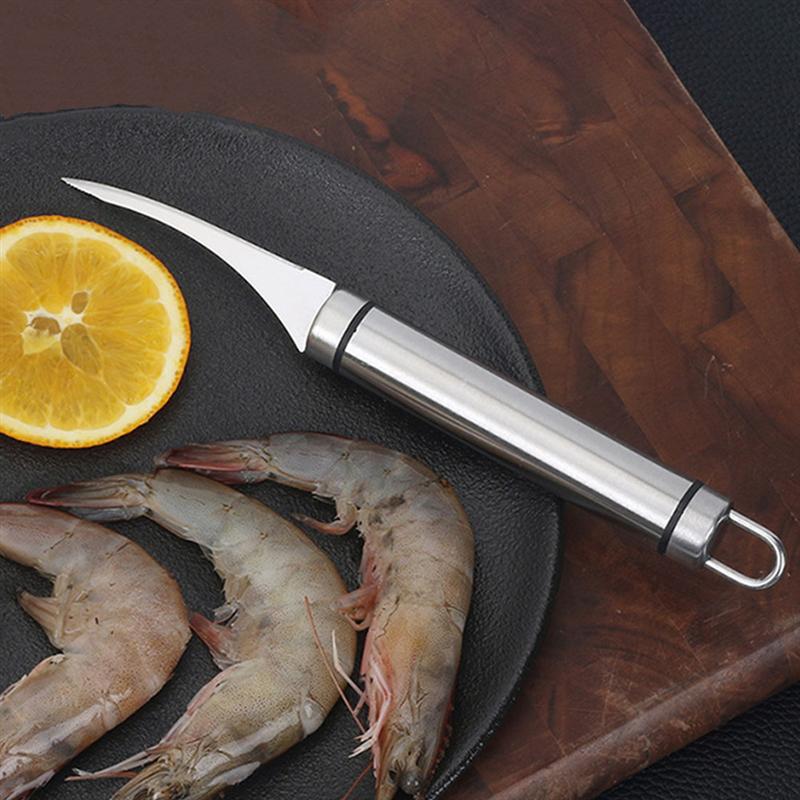 4Pcs Stainless Steel Shrimp Line Removal Tools Lobster Cleaning Peeler Shrimp Cutting Pry open Oysters Shellfish Seafood Tools