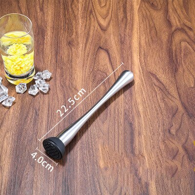 Rostfritt stål muddler ishammare cocktail mixer bartender verktyg juice bar citron mynta blad moser hem bar tillbehör: 1pc 22.5cm