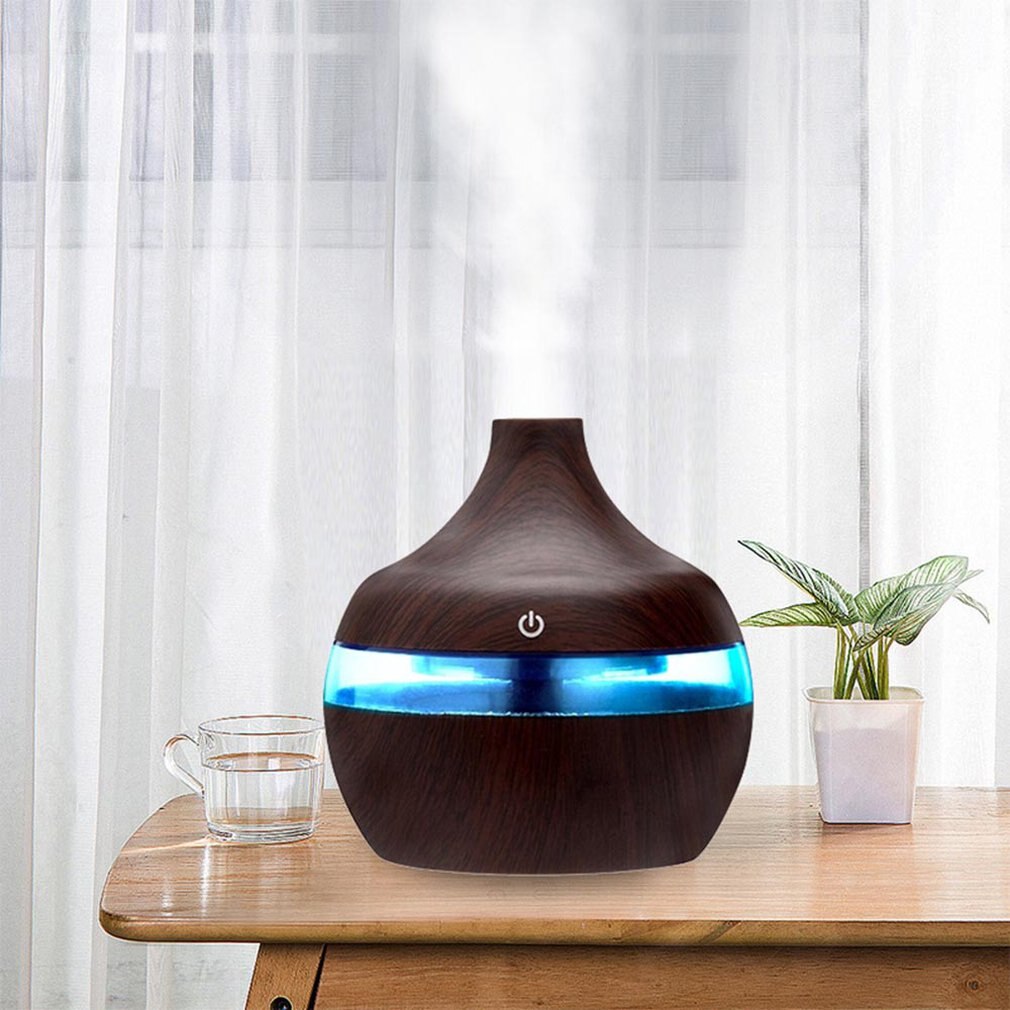 Trekorn aromaterapi usb luftfukter vanndråper luftrensing eterisk olje aroma diffuser hjemmekorn