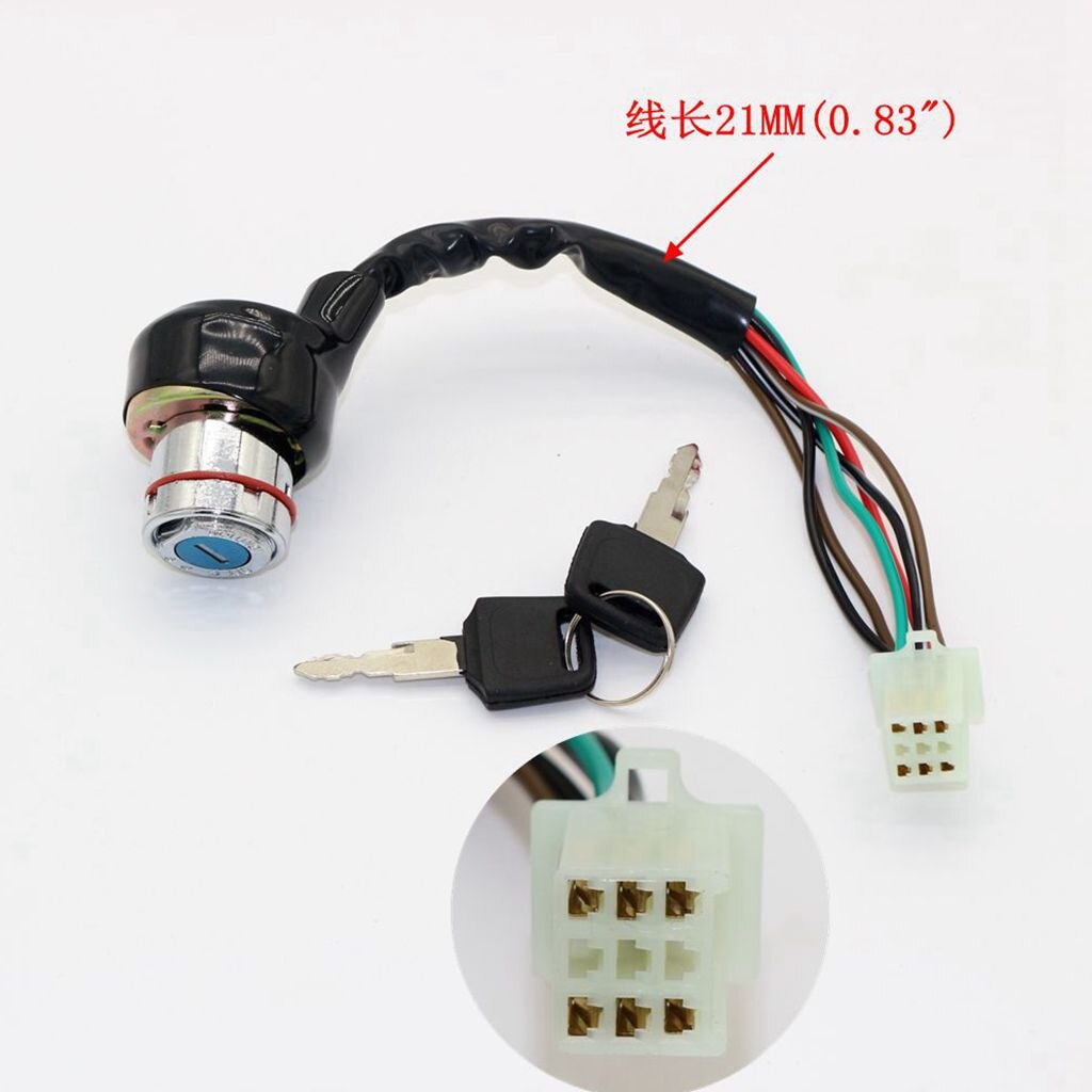 6-Wire Ignition Key Start Switch Set for 150CC 200CC 250CC Pit Quad Dirt Bike ATV Buggy