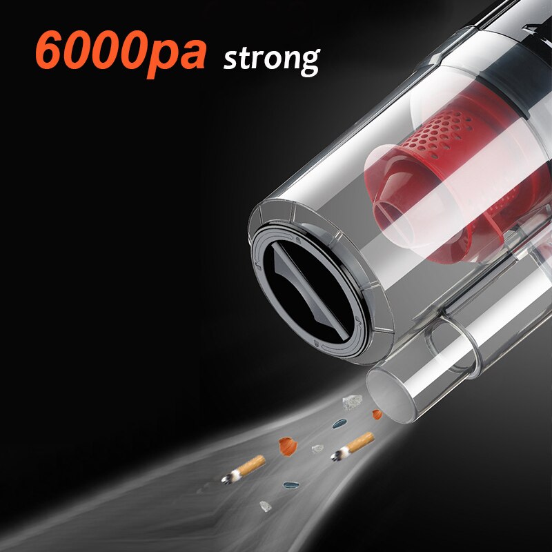 Bil stærk kraftsugning 150w 6000pa bærbar håndholdt bilstøvsuger våd/tør brug til støvsuger med 4.5m netledning