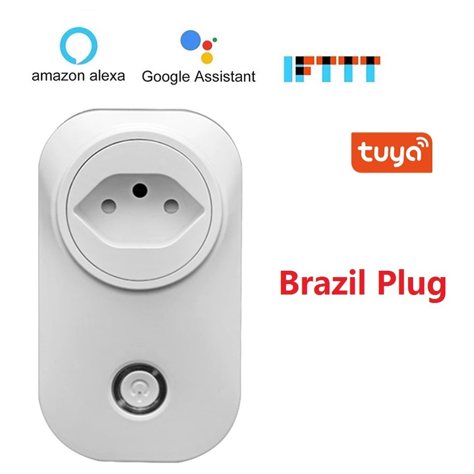 Brasilien wifi smart socket br stik trådløs stikkontakt stemmestyring smart timing switch strømmonitor til alexa google home ifttt