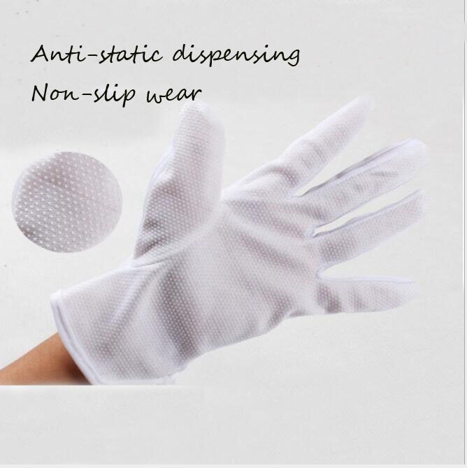 1 paar Dikker verhogen anti-statische handschoenen plastic punt antislip slijtvaste gestreepte handschoenen