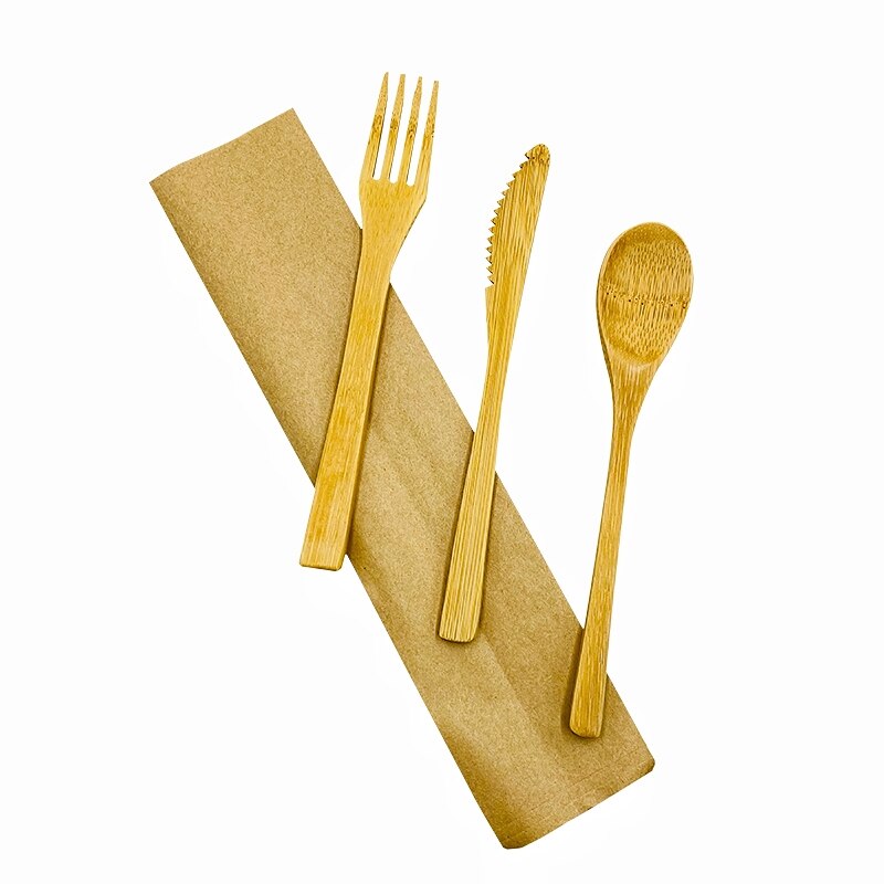 Kokoshouten bestek, herbruikbaar, zero waste, palmhouten lepel, vork, servies, biologisch afbreekbaar bamboe bestek, duurzaam keukengerei: Bamboe bestek