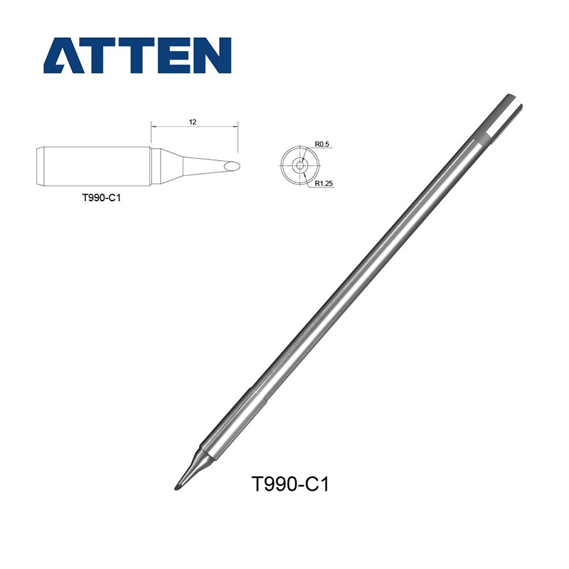 ATTEN T990-K/I/B/BC2/C1 Soldering Iron Tip for ST990 ST8602D Soldering Station: RED