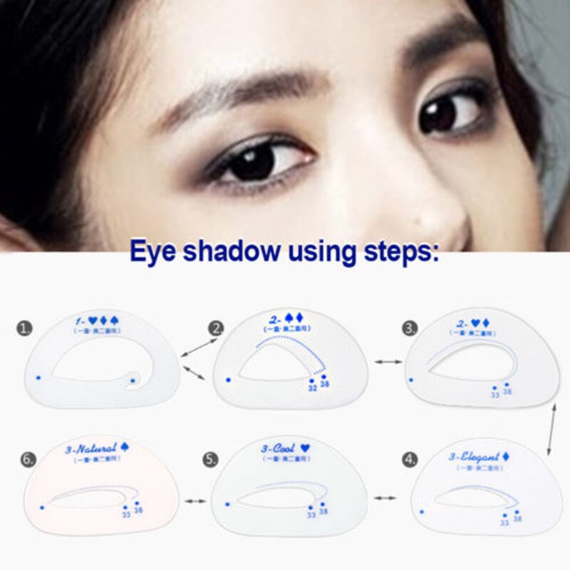 6Pcs Oogschaduw Model Eyeliner Grooming Shaping Assistent Template Stencil Card
