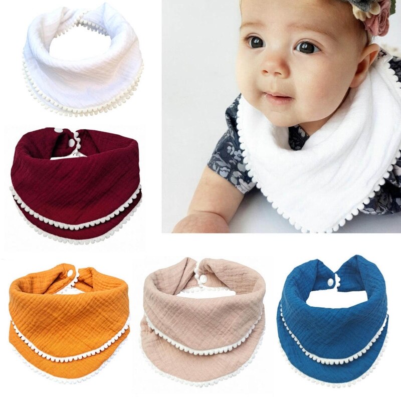 Bavoirs en coton pour -né, serviette d&#39;alimentation, Double couche, Triangle, écharpe, Bandana, garçons et filles