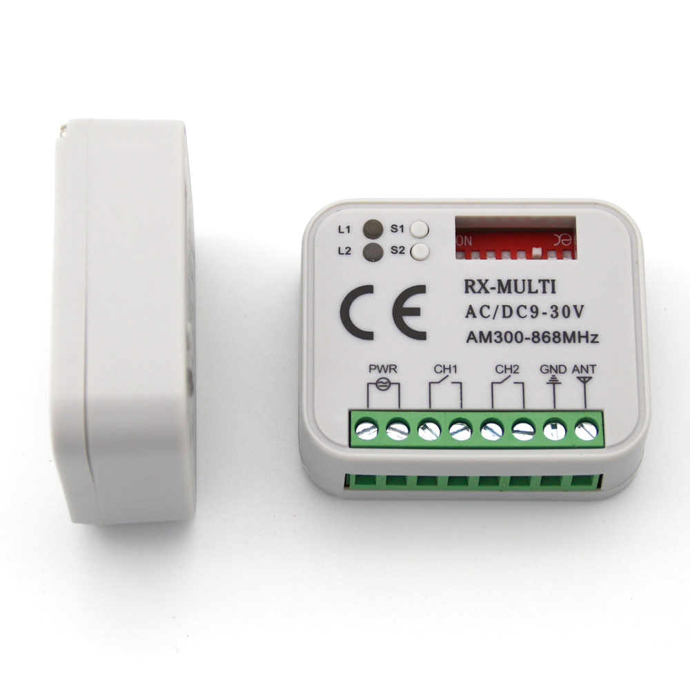 Garagepoort afstandsbediening ontvanger rx multi 300-900 mhz ac /dc 9-30v ontvanger voor garagedeur commando poort controle zender