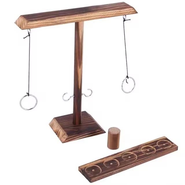 Kids Adults Ring Toss Tables Games Home Party Family Social Strategy Drinking Games Funny Wooden Shot Board Outdoor Bars Games: light green