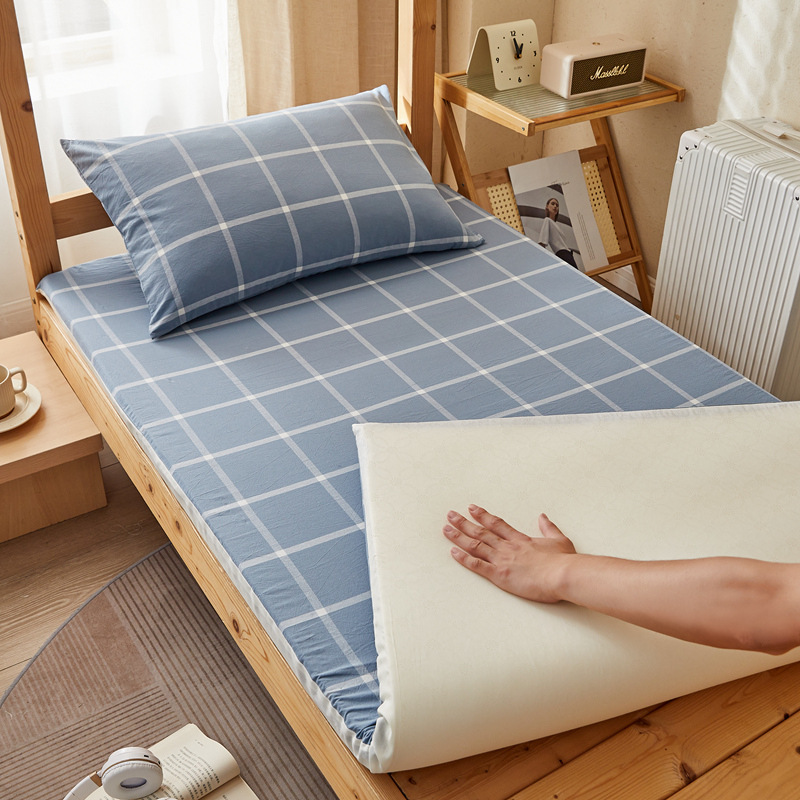 Volledig gesloten dubbelzijdige matrasbeschermhoes met ritssluiting, gemaakt van katoen en gewassen katoen voor studentenslaapzalen