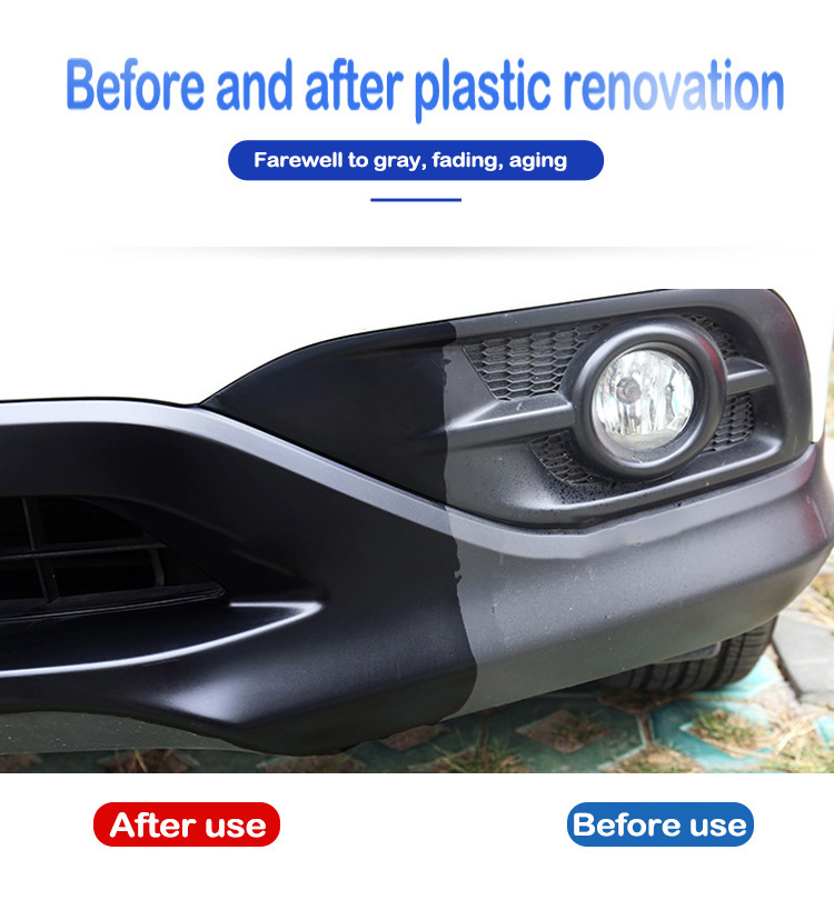 Restaurador de plástico para coche, productos de limpieza de cuero de plástico, restauración de pulido automático, renovador de revestimiento de reparación, espalda a negro brillante