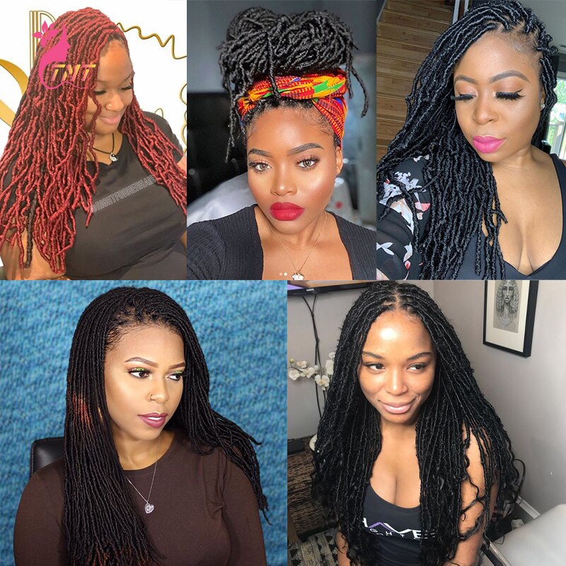 Nu Locs pelo Crochet 24 pulgadas rastas baja temperatura fibra sintética de pelo trenzado Facu Locs Crochet extensión de trenza de cabello