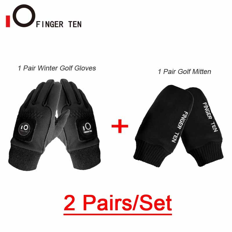 2 paia di guanti da golf invernali antivento per tempo freddo e impostato di valori del guanto Touchscreen comodo per uomo donna golfista: L