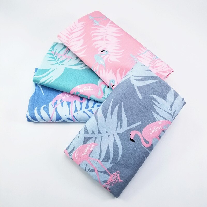 Tejido de costura multicolor con estampado de flamencos, tela de algodón para Patchwork, Material textil para el hogar opcional, 50x40cm