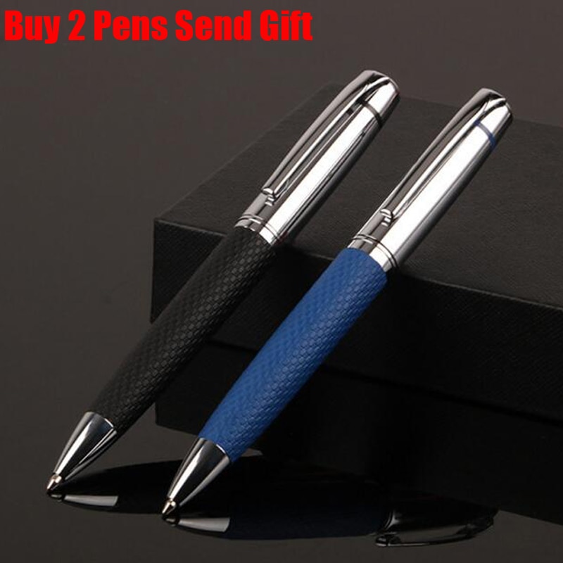 Luxury Brand Metal Ballpoint Pen PU Leather Smooth Writing Signature Pen Buy 2 Pens Send