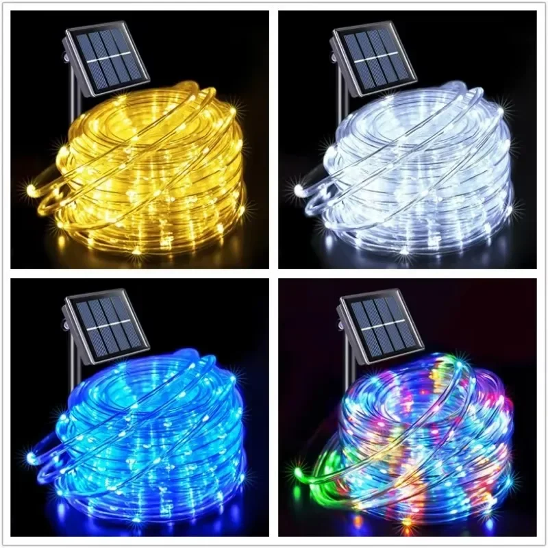 2025 Solar Rope Strip LED Lichtslingers LED Solar Outdoor Light Fairy Light Kerstslinger voor Garden Party Decor