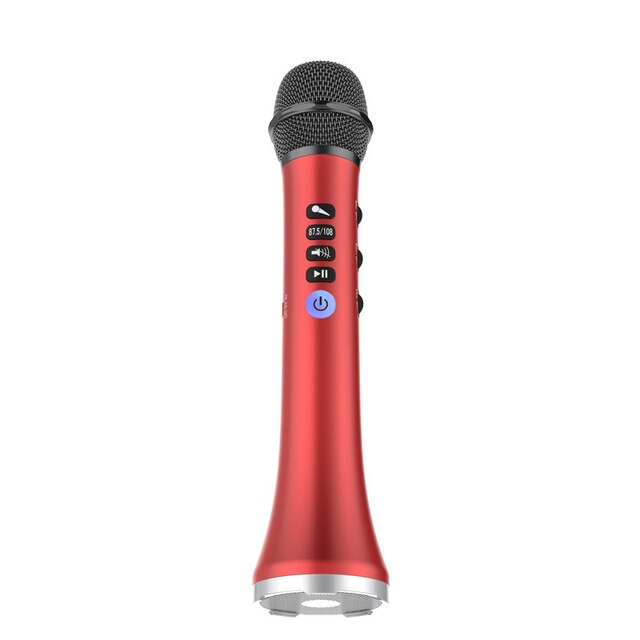FELYBY Portable Wireless Bluetooth Karaoke Microphone Speaker 2-in-1 Handheld Sing/Recording Dynamic Car Microphone: Red