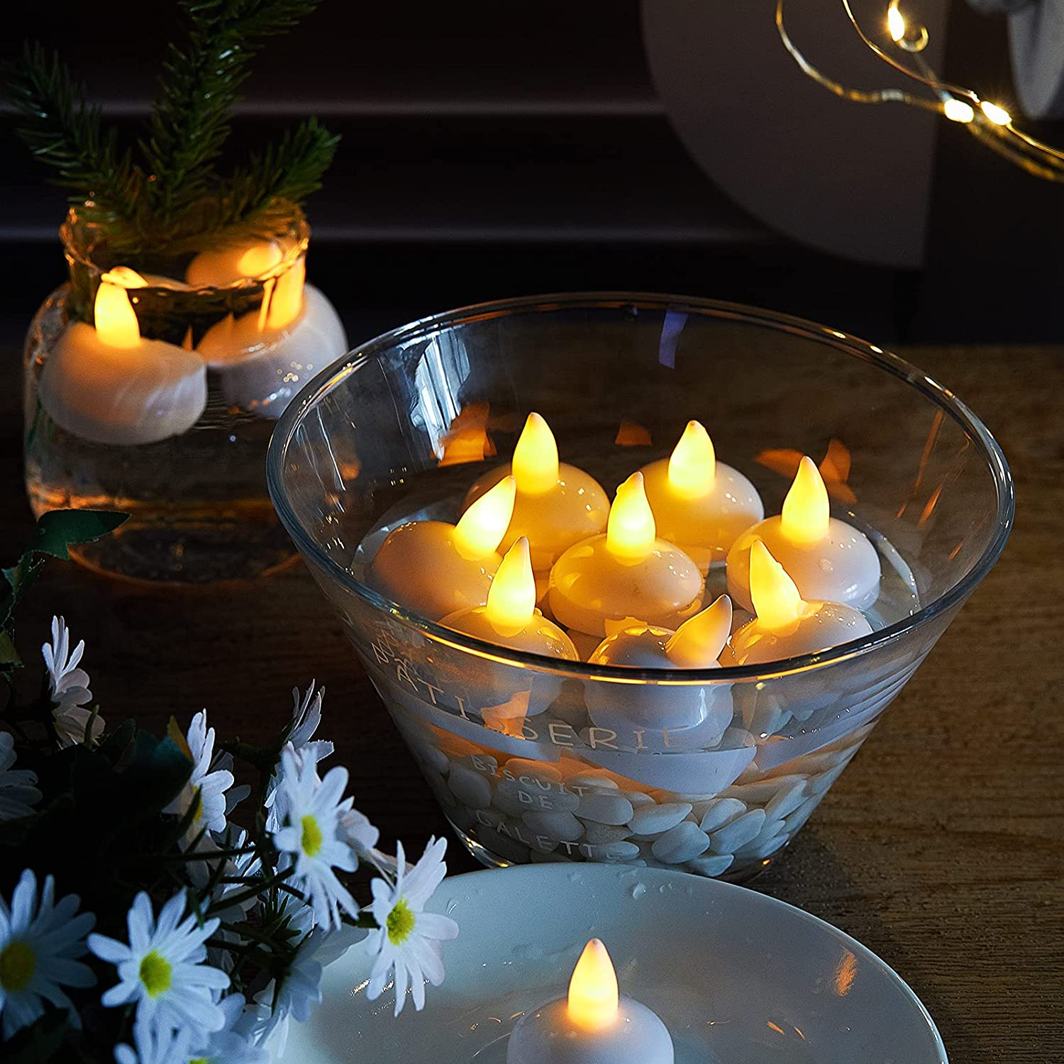 2-48pcs Floating LED Tea Light Flicke Electronic LED Candle Battery Powered Floating On Water Tealight For Wedding Party Decor