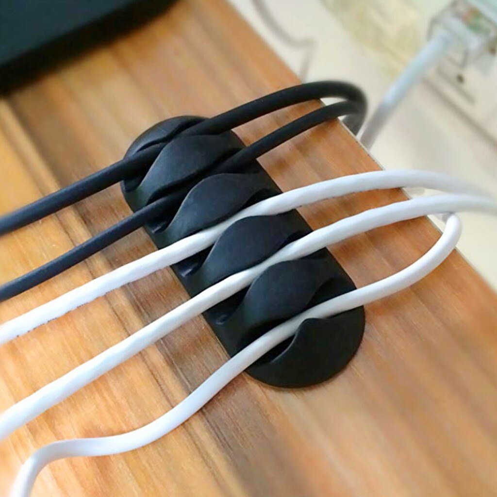 12x Cable Cord Line Tie Fixer Organizer Charger Desktop Clip Wire Holder Multi-hole Clamp Finishing Thread Fixing Device