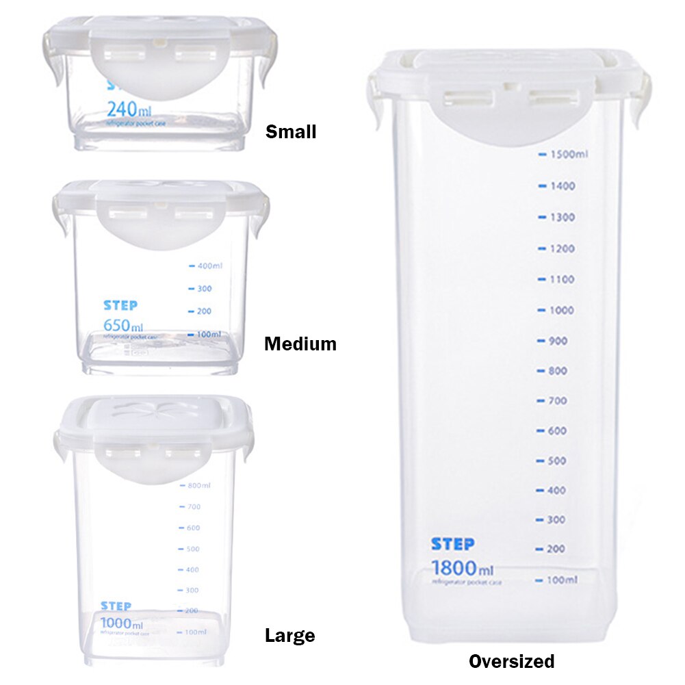 Grain storage box Multi-Scale Cylindrical Kitchen Sealed Can Whole Grain Plastic Storage Moisture Proof Tank Clear Organizers