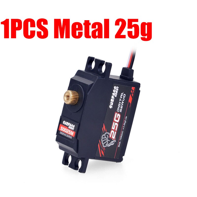 Overtreffen Hobby 17G Metal Gear Digitale Servo 25G 9G Micro Mini Voor 1/18 1/16 Rc Auto Vrachtwagen boot Vliegtuig Robot Helicoper Duct Vliegtuig: 1PCS Metal 25g