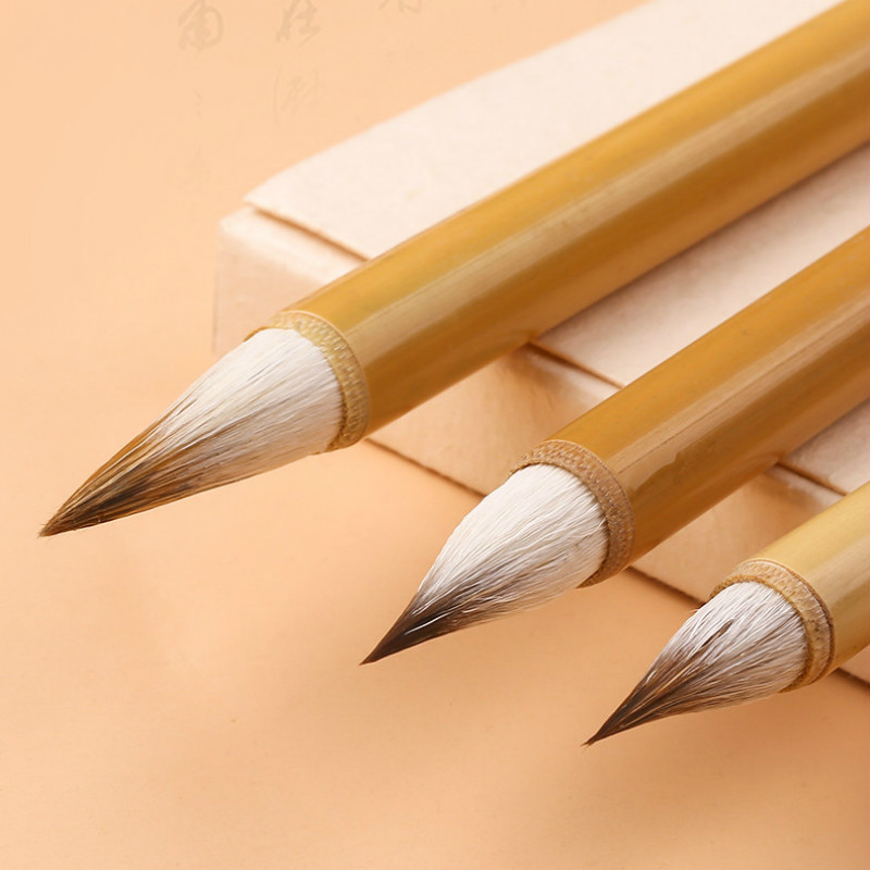 Meerdere Haren Kleine Reguliere Script Borstel Penes Set Chinese Kalligrafie Schrijven Schilderen Brush Pen Set De geleerde Vier Juwelen