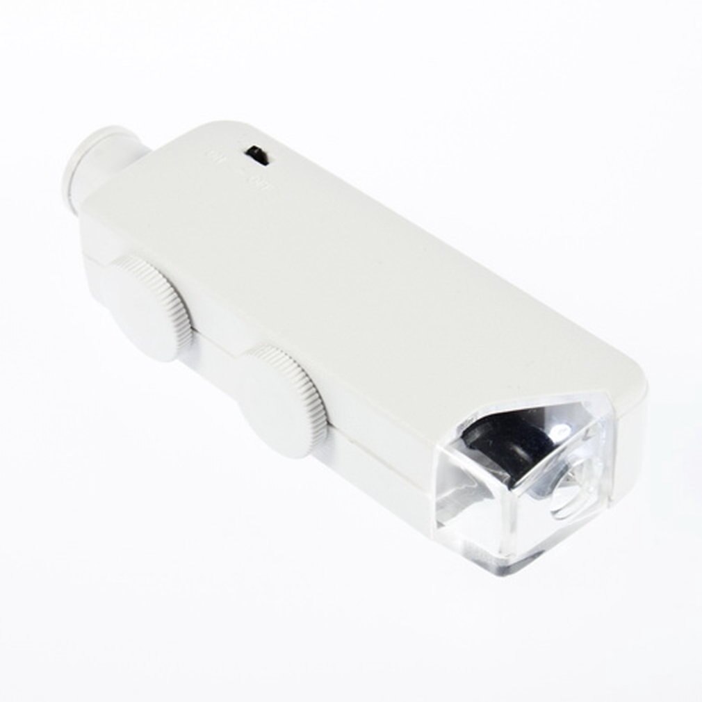 Handheld 160X-200X Magnification Zoom Len LED Lighted light lamp Pocket Microscope Magnifier Loupe