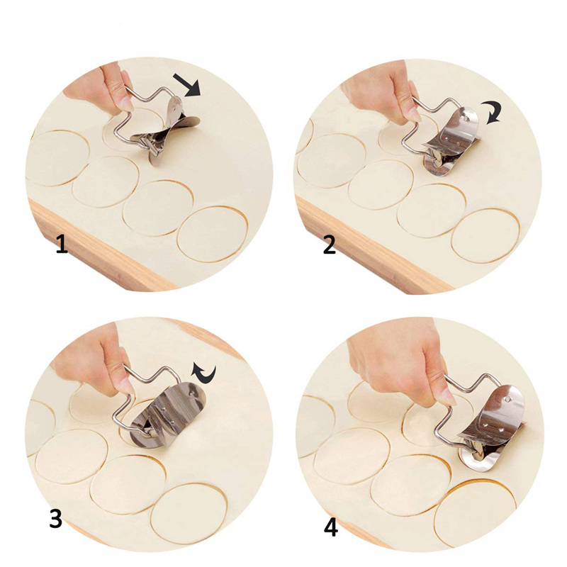 Máquina de rodillo circular para masa de piel de bola de masa grande de acero inoxidable, cortadores para hornear en casa, herramientas para rodar pasteles de Pizza y pasteles de cocina