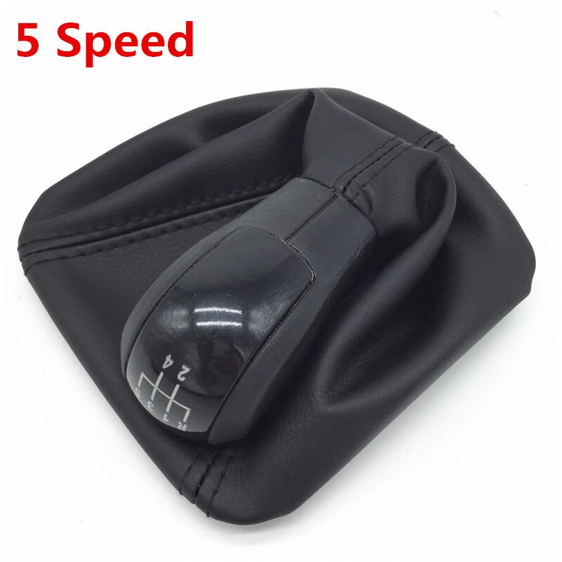 Gear Shift Knob - 5/6 Speed - Leather Boot - Replacement for Skoda Octavia A5 MK2 2004-2007: 5 Speed