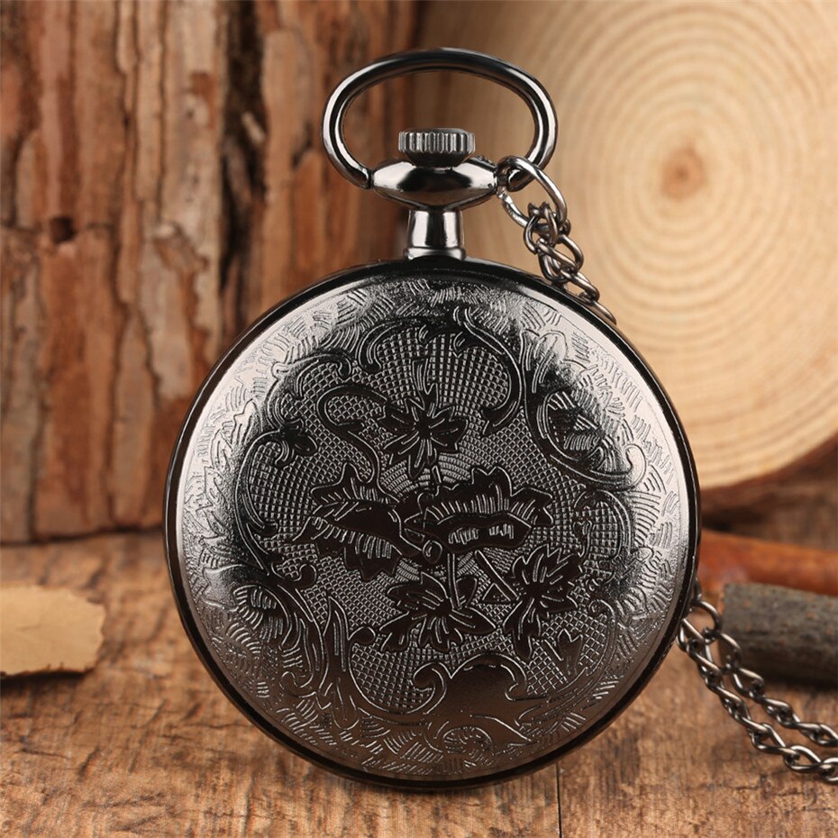 Klassieke romeinse cijfers zakhorloge quartz horloge voor mannen vrouwen oud open gezicht hanger ketting horloge kinderen reloj