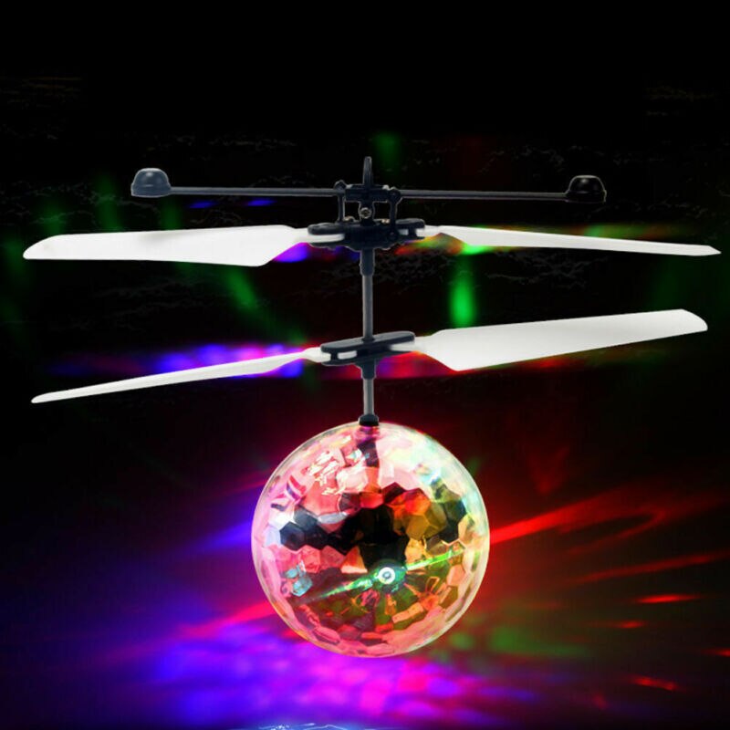 Magic Elektrische Vliegende Bal Helicopter Crystal LED Licht Infrarood Sensor Kids Speelgoed