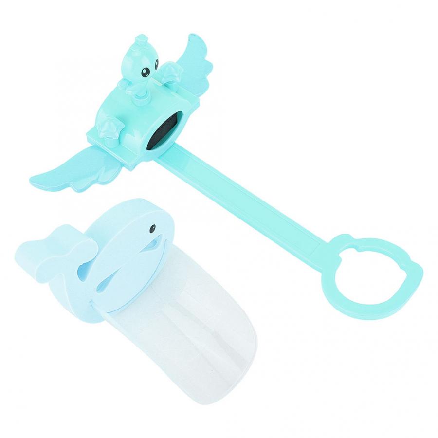 Baby Tub Seat Cartoon Children Faucet Extender Proof Water Nozzle Extender Sink Handle Extender Baby Washing Care Bath Tub: Blue