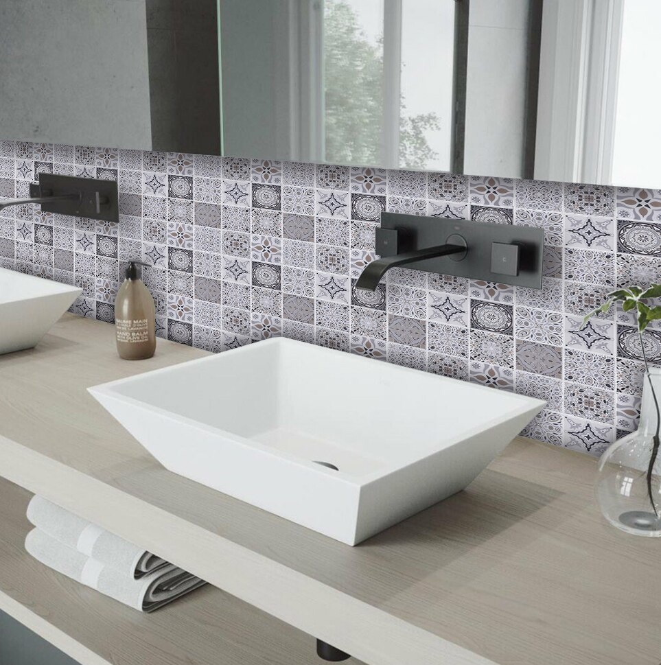 EasyTiles Premium Peel and Stick Tiles Talavera Mexican 3D Mosaic Backsplash Sticker For Kitchen Bathroom Decor - 1 Sheet