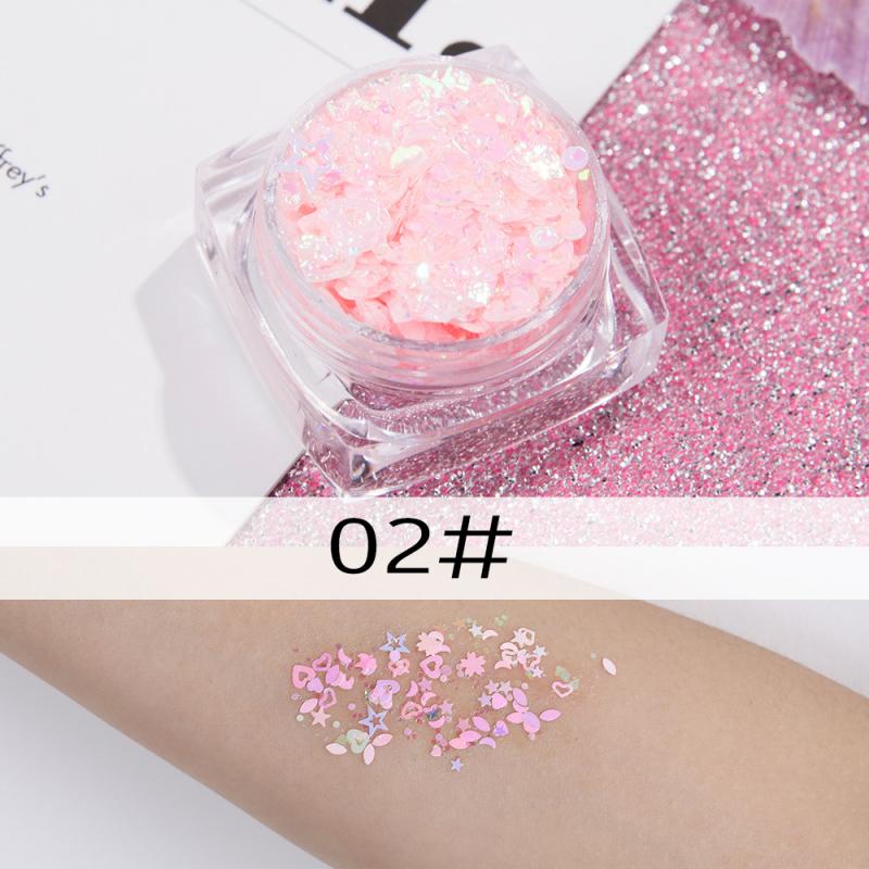 Flerfärgad diamant glitter ögonmakeup kind nagelkonst dekoration paljetter hud highlighter ansikte festival smink kosmetika tslm 1: 08