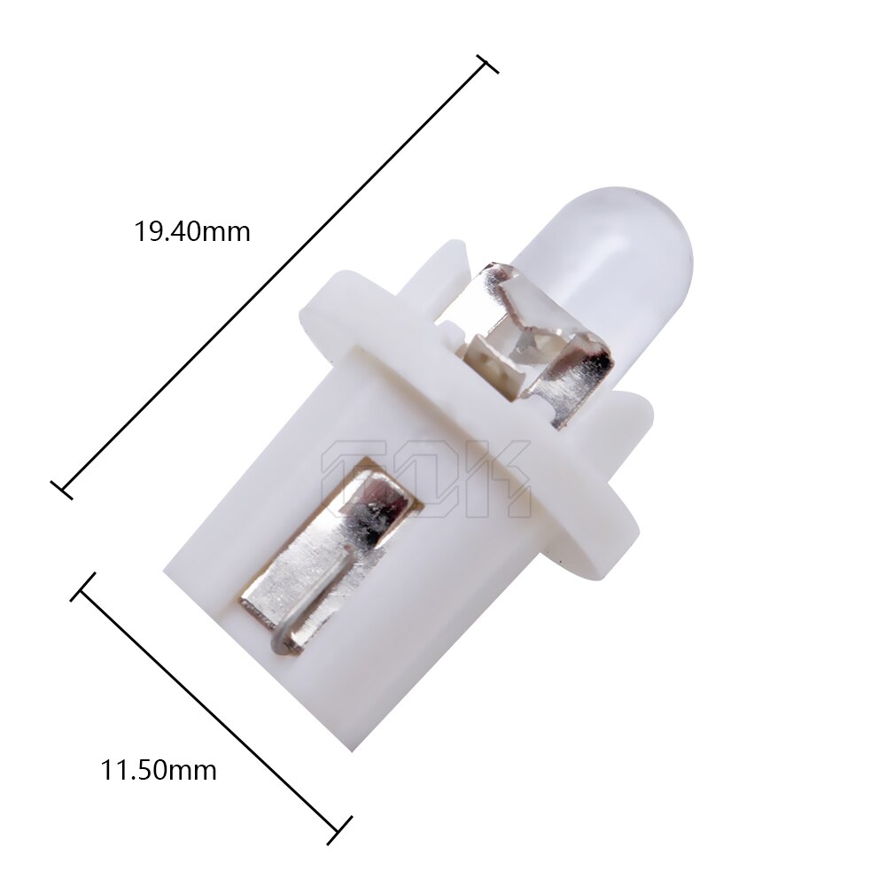 Bombilla led T5 B8.5 para salpicadero de coche, luces de indicador Interior, lámpara lateral, rojo, blanco, azul, DC12V, 10 Uds., al por mayor