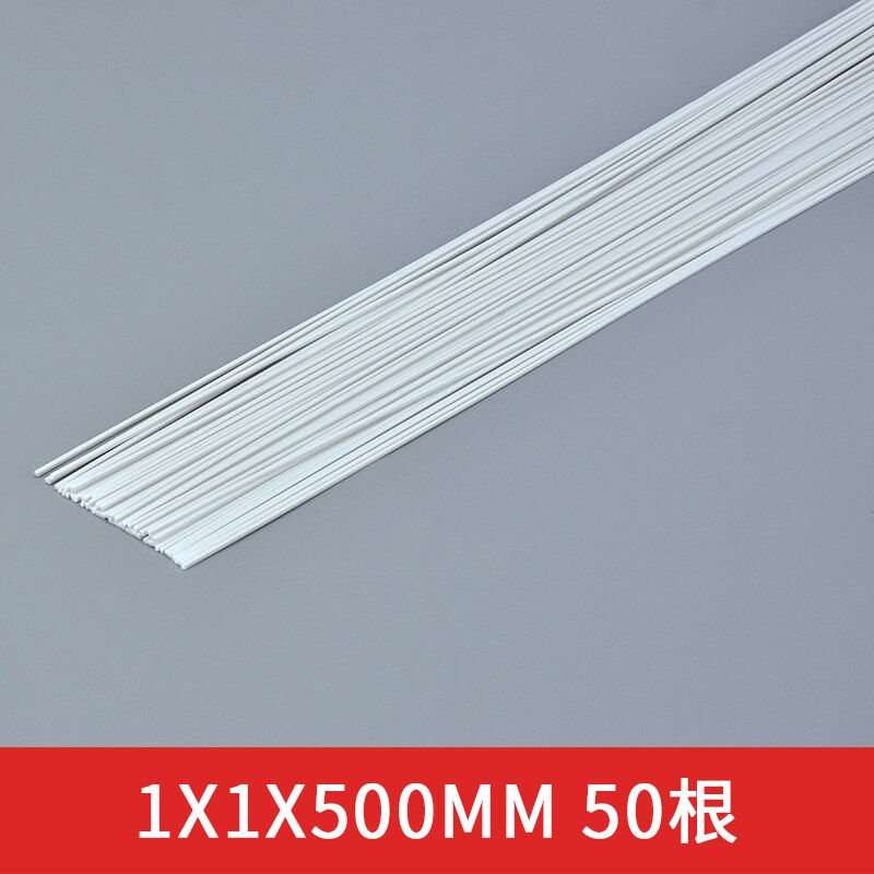 50pcs ABS solid square sticks DIY manual construction sand table model of ABS model transformation of solid rods diorama: 1x1x500mm