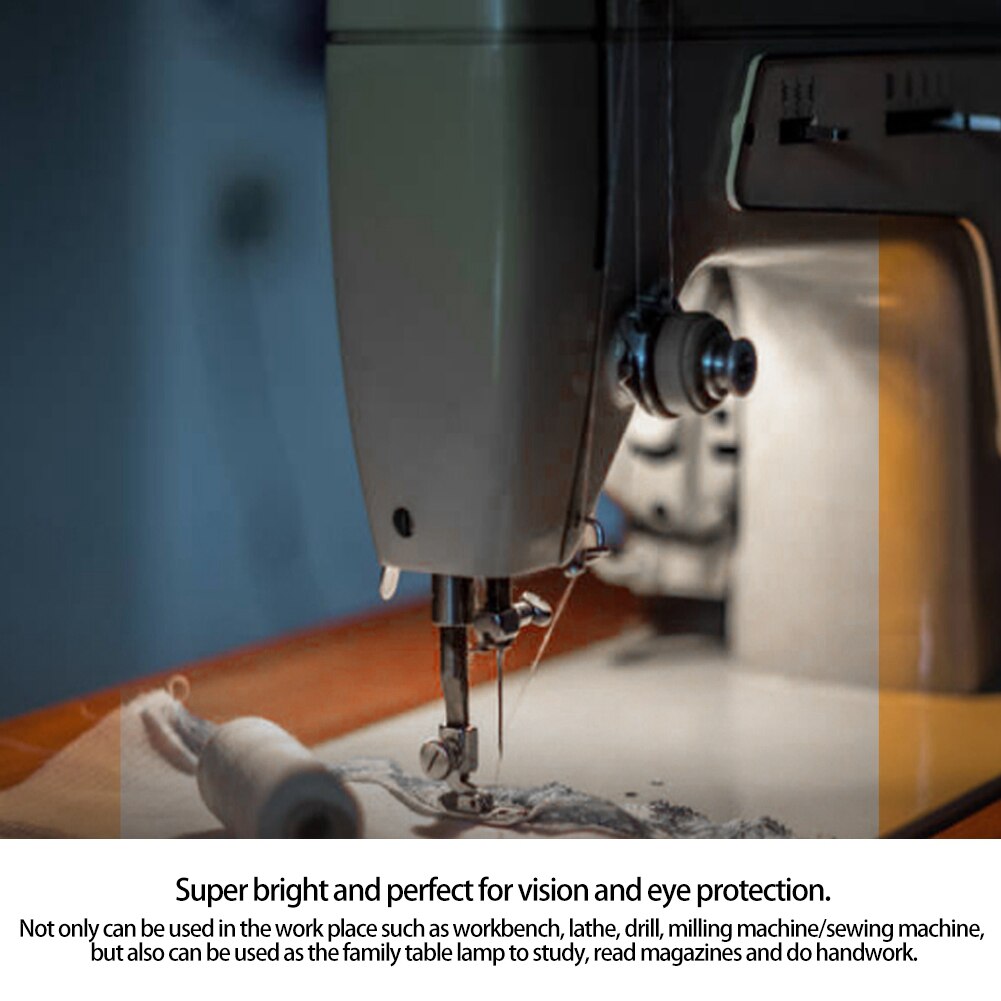 110-265v eu-stik arbejder svanehals ledet lys fleksibel svanehals med magnetisk base til symaskine