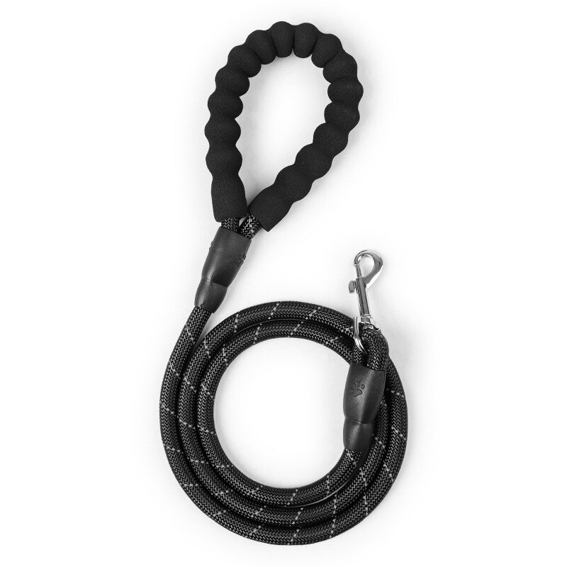 EVA Reflective Rope Spring Pet Leashes Clothes Supporting Extended Dog Leash Cushioning Elastic Dog Rope: Without Spring Black