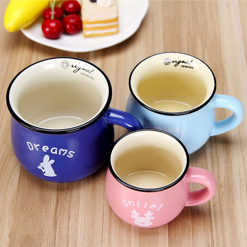 Zakka Retro Ceramic Cups and Mugs Travel Coffee Mug Enamel Breakfast Milk Tea Cups Simple and Mugs Kitchen Tool