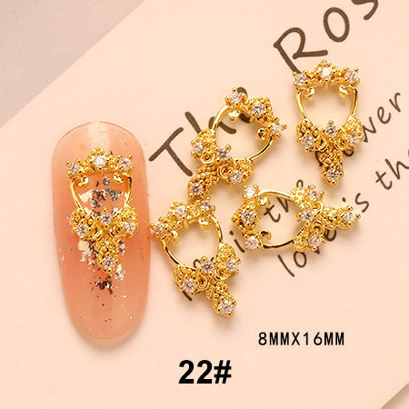 Bijoux en métal pour ongles, breloques en diamant, décoration pour manucure, 5 pièces: Bourgogne
